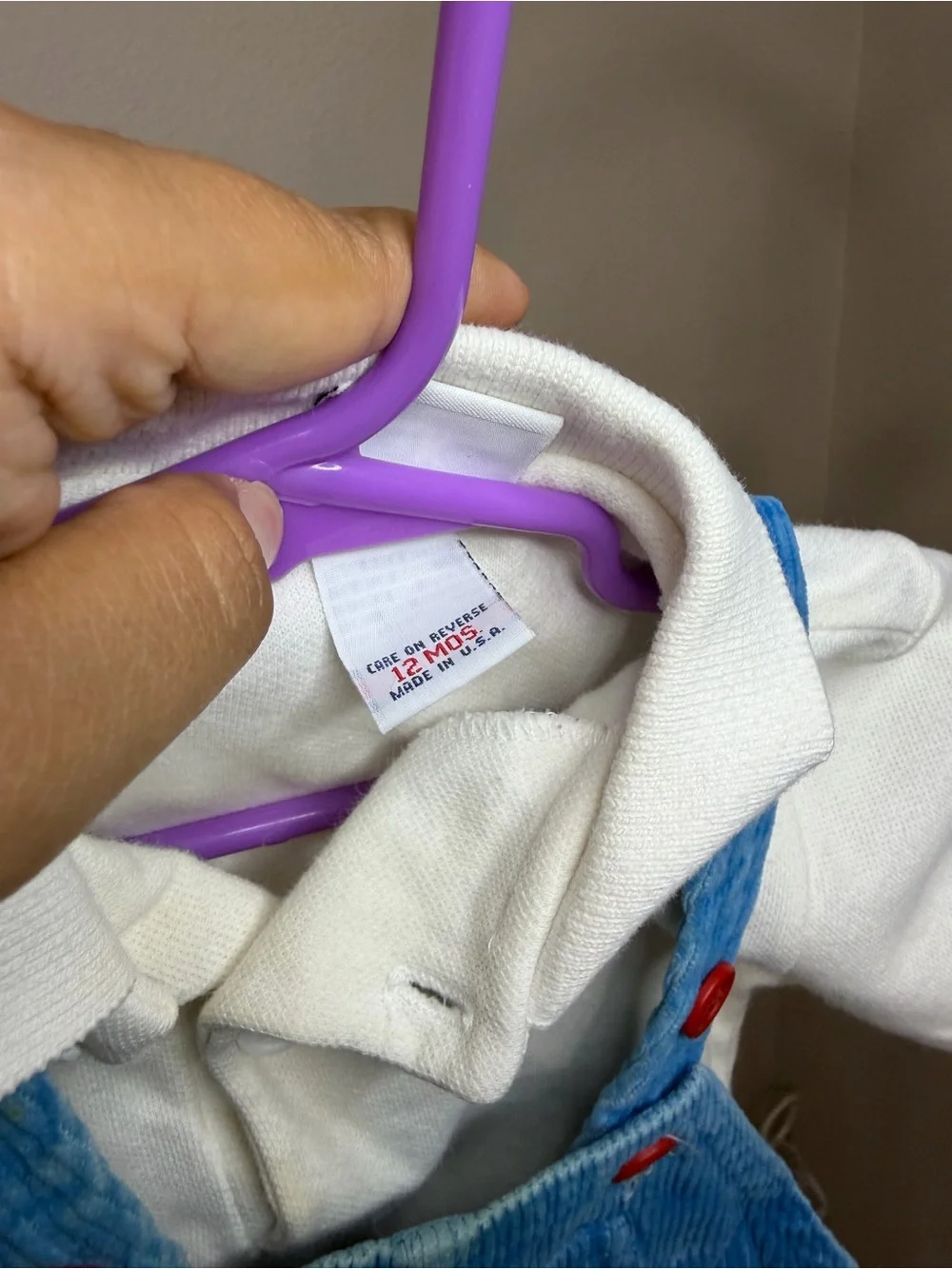 OshKosh B'gosh Bright Blue Corduroy Overalls with Red Accents (Read Description)